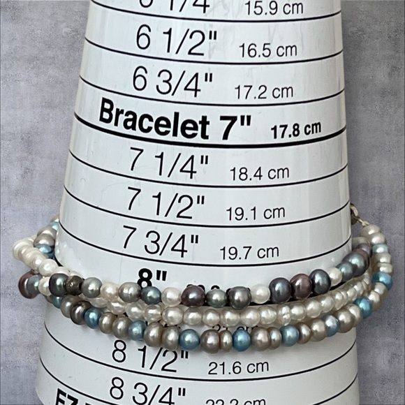 Multi color rice pearl bracelet silver plated clasp - Picture 4 of 4